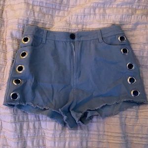 Shorts with side grommets